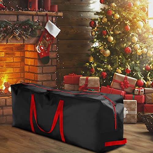 P Prettyia Bolsa de Almacenamiento Contenedor 201D Ford Tela de Tela Resistente con Asas Cierre Rectángulo Bolsa de Navidad para Vacaciones Bolsa de cojín para - Negro 165x38x76cm