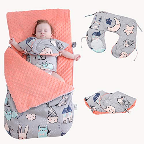 P Prettyia Mantas Envolventes para Dormir Saco Dormir Infantil de Inviernos con Almohadilla de Hombro - C