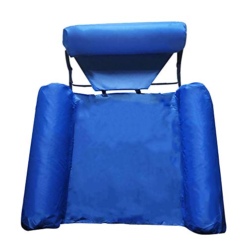 PAEFIU Sillón de Agua Plegable Inflable, Hamaca Flotante, Plegable Silla de Piscina, Sillón portátil, Tumbona Hinchable Colchoneta Hinchable Flotador Piscina Playa Adultos y Niños (R+B)