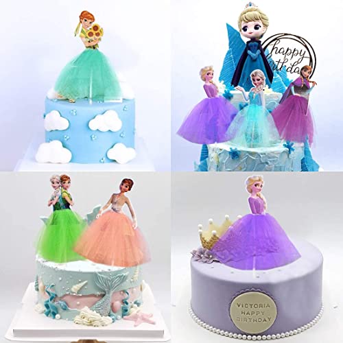 PAIDJSA 12 piezas de princesa para tartas, decoración de fiesta de cumpleaños, suministros para fiesta de cumpleaños