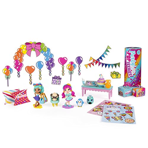 Party Popteenies Party Time Surprise - Juego de Confeti, muñecas coleccionables y Accesorios