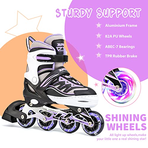 Patines en línea con iluminación ajustable para niñas Cytia Sports Purple para niños (12C-2 UK)