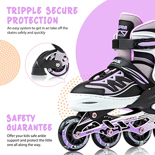 Patines en línea con iluminación ajustable para niñas Cytia Sports Purple para niños (12C-2 UK)