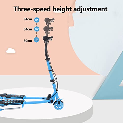 Patinete De Tres Ruedas para Niños, 3 Ruedas Y Fliker Swing Scooter Altura Ajustable Patinetes Scooter Patinete Plegable (Color : A)