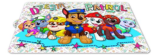 PAW PATROL 0400, Mantel Individual Dream Patrol; Dimensiones 43x29 cms; Producto de plástico Reutilizable; Libre bpa.