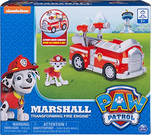 PAW Patrol — Camión de Bomberos transformadora de Marshall con cañones de Agua Pop-out, para Edades de 3 y más