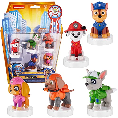 Paw Patrol: La Película 5-Pack de Personajes con Estampadores sin Desorden| Adhesivos para Tartas de cumpleaños, Decoraciones, Recuerdos para Fiestas |Busca Todos los Personajes y vehículos | por PMI