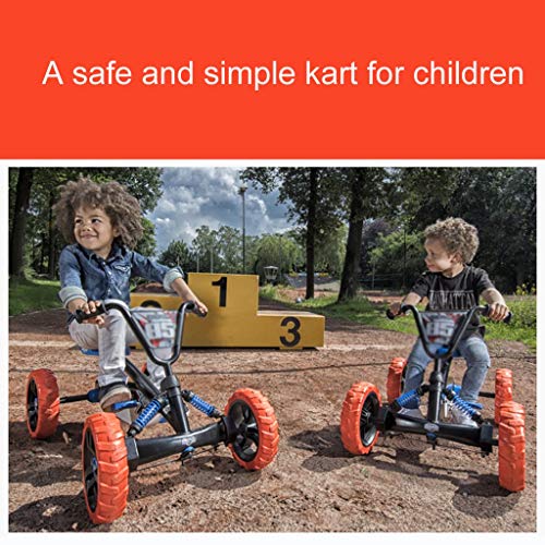 Pedal niños Go-Kart-Ride en el Coche, Asiento Ajustable, neumáticos de Caucho - apropiado for 2 a 5 años de Edad Muelle de amortiguación-Bold (Color : Blue, Size : 83 * 49 * 50cm)