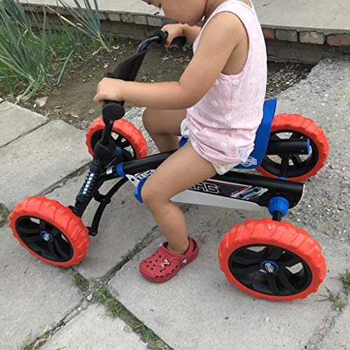 Pedal niños Go-Kart-Ride en el Coche, Asiento Ajustable, neumáticos de Caucho - apropiado for 2 a 5 años de Edad Muelle de amortiguación-Bold (Color : Blue, Size : 83 * 49 * 50cm)