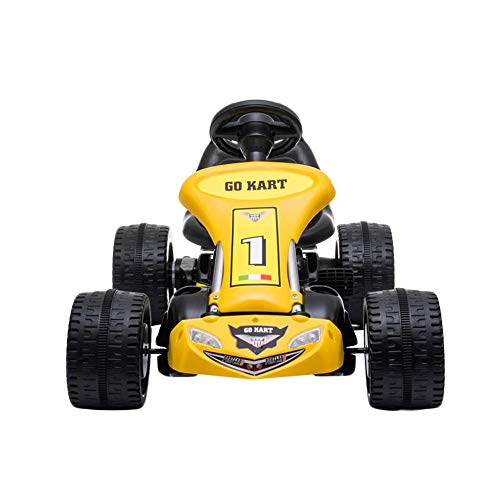 Pedales para niños Go Karts Powered bicicleta de 4 ruedas Racer juguete Stealth Pedal Powered Outdoor Beach Racer (amarillo, 03)