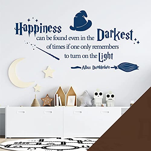 Pegatina de pared de Albus Dumbledore con cita de Harry Potter, color chocolate