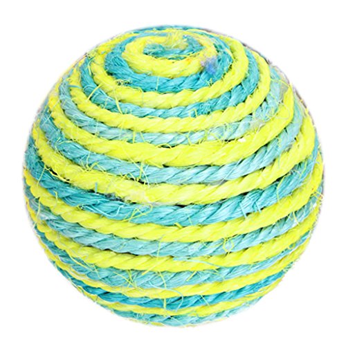 Pelota de sisal Sodial® juguete sonajero para mascotas, rascador para gato