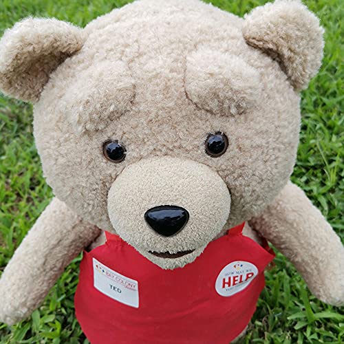 Peluche de oso de peluche rojo delantal, película Ted Teddy Plush juguetes y muñecas de peluche, regalo del día de San Valentín para novia y novio