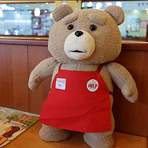 Peluche de oso de peluche rojo delantal, película Ted Teddy Plush juguetes y muñecas de peluche, regalo del día de San Valentín para novia y novio