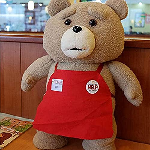 Peluche de oso de peluche rojo delantal, película Ted Teddy Plush juguetes y muñecas de peluche, regalo del día de San Valentín para novia y novio