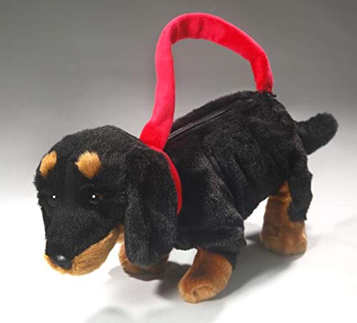 Peluche - Perro Salchicha, Dachshund Negro Bolso Peluche (Felpa, 30cm) [Juguete] 3381