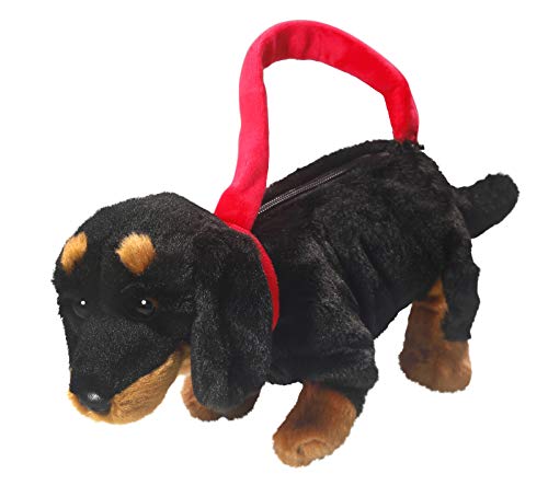 Peluche - Perro Salchicha, Dachshund Negro Bolso Peluche (Felpa, 30cm) [Juguete] 3381