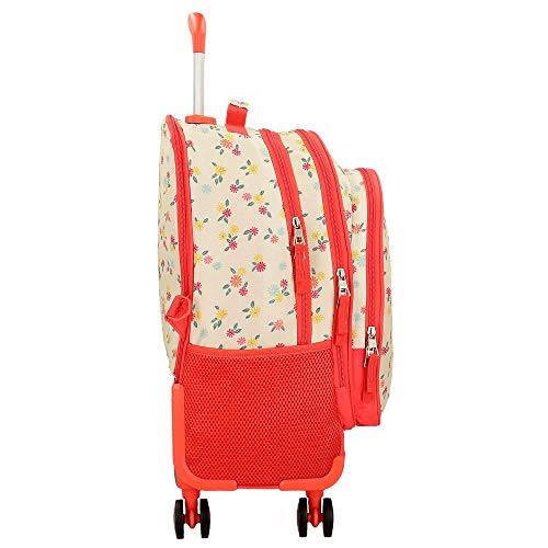 Pepe Jeans Joseline Mochila-Trolley 4 Ruedas Multicolor 33x44x21 cms Poliéster 30.49L