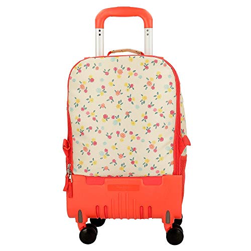 Pepe Jeans Joseline Mochila-Trolley 4 Ruedas Multicolor 33x44x21 cms Poliéster 30.49L