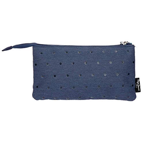 Pepe Jeans Molly Estuche Triple Azul 22x12x5 cms Poliéster