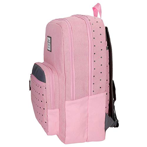 Pepe Jeans Molly Mochila Doble Cremallera, Rosa, 44 cm