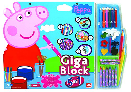 Peppa Pig Set de Colorear Giga Block 5 En 1, Multicolor (As Company 1023-62680)