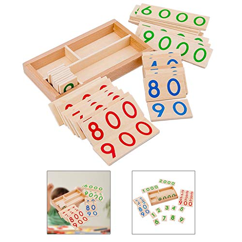 perfeclan Juego de conteo de números Juguete Educativo de matemáticas temprano, Juego de Cartas de Madera para niños de 3 años de Edad y niños de Edad Primaria