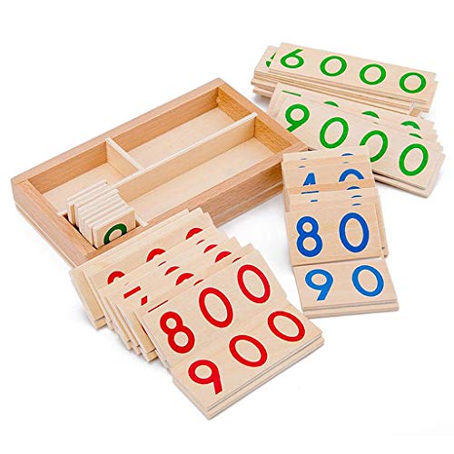 perfeclan Juego de conteo de números Juguete Educativo de matemáticas temprano, Juego de Cartas de Madera para niños de 3 años de Edad y niños de Edad Primaria