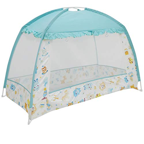 perfeclan Mosquitero Dosel de Cama Infantil Carpa de Cuna de Bebés Plegable Portable para Viaje Parque Playa - Azul, 90x170cm