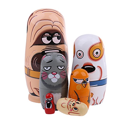 perfeclan Nuevas Muñecas Rusas De Madera De Anidación Rusas Matryoshka Xmas Gift Toy 5 // 6/7/10 Piezas - F 6 Piezas