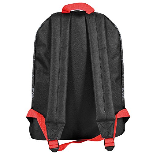 PERLETTI - Mochila Niño Star Wars - Bolso Escolar con Bolsillo Frontal de la Guerra de Las Galaxias - Bolsa Infantil Chico Escuela Viaje Deporte con Tirantes Regulables - Negro - 40x30x18 cm