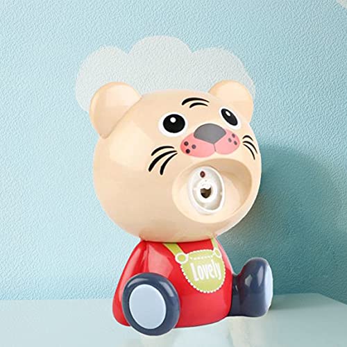 Petrichori Tiger Bubble Machine Máquina automática de Burbujas para niños pequeños Sin derrames Burbuja con Luces Musicales Bubble Maker Blower Toys - Tiger 13X13.5X17Cm