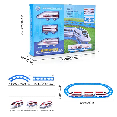 PETUFUN Juguete de tren eléctrico, tren de locomotoras de acción a pilas | Juguetes de pista divertidos con carro, montaje de Bricolaje, pista redonda o ovalada para niños mayores de 3 años