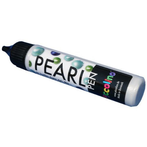 Piccolino Pearl Pen Blanco 28 ml – Rotulador de Perlas para Textil, Papel, Madera, Vidrio, Metal