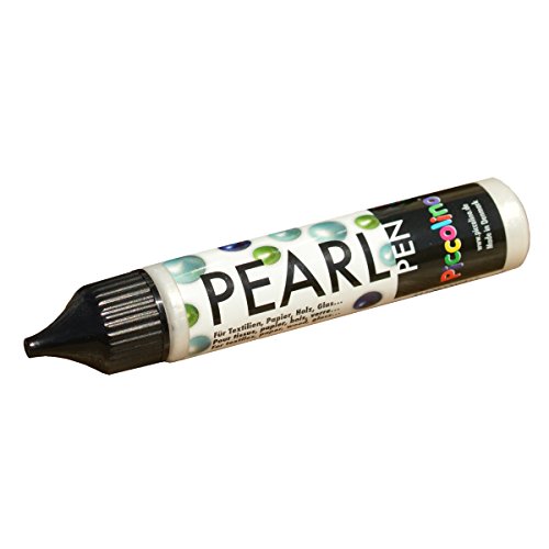 Piccolino Pearl Pen Blanco 28 ml – Rotulador de Perlas para Textil, Papel, Madera, Vidrio, Metal