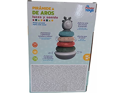 PICCOLOTOYS Piramide Aros Infantiles Luces y Sonidos