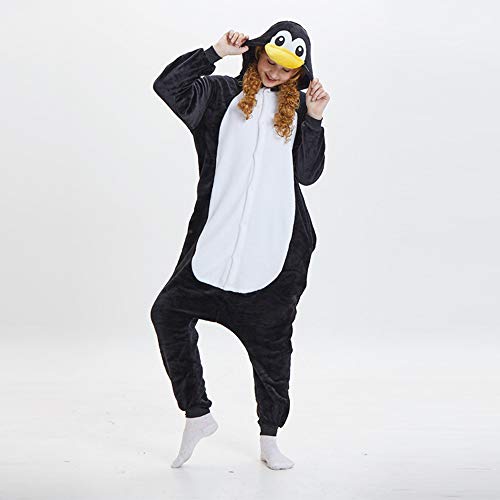 Pijama completo de animales unisex para adultos, disfraz de carnaval, Halloween, pijamas Cosplay para mujer y hombre, Pingüino, M