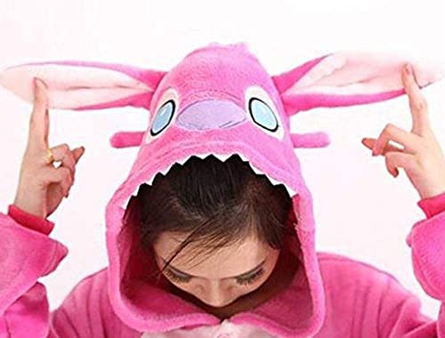 Pijama Kigurumi mono disfraz animal para Carnaval Halloween Navidad Cosplay de una sola pieza Onesies Unisex Mujer Hombre, Stitch Fucsia, M