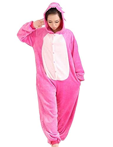 Pijama Kigurumi mono disfraz animal para Carnaval Halloween Navidad Cosplay de una sola pieza Onesies Unisex Mujer Hombre, Stitch Fucsia, M