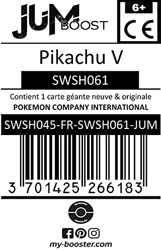 Pikachu V SWSH061 Jumbo - Jumboost X Epée et Bouclier 4.5 Destinées Radieuses - Carta Gigante