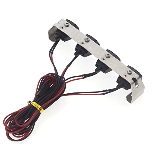 Pineapplen LáMpara LED Barra de Luz de Techo Proyector Reflector para 1/10 RC Coche de Orugas Axial SCX10 90046 para TRX4 D90 Piezas de ActualizacióN, 3