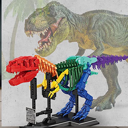 PINFU Kits de Bloques de construcción de Dinosaurios, Bloques de los Juguetes de Dinosaurios, Construir un Edificio Educativo para niños de 8 años 9 10 11 12 años