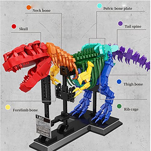 PINFU Kits de Bloques de construcción de Dinosaurios, Bloques de los Juguetes de Dinosaurios, Construir un Edificio Educativo para niños de 8 años 9 10 11 12 años