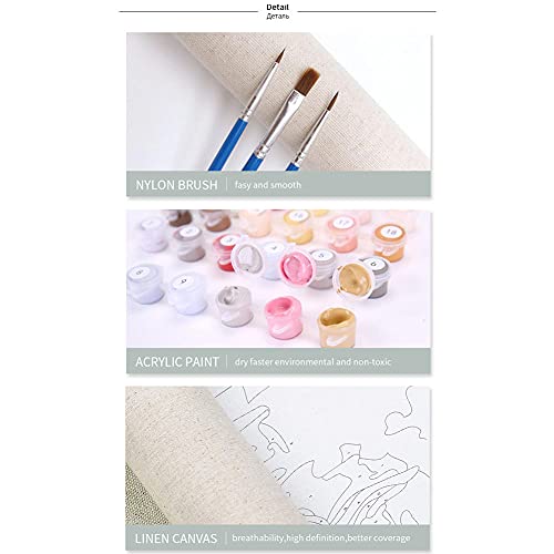 Pintar por Números Kits,Pintar por Numeros para Adultos Niños Paraguas de colores DIY Conjunto Completo de Pinturas para el Hogar Decoraciones-With_Frame_60x75cm E561