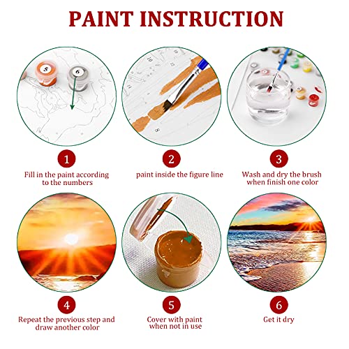 Pintar por Números Kits,Pintar por Numeros para Adultos Niños Pintura por Números con Pinceles y Pinturas Decoraciones, DIY Conjunto Completo de Pinturas para el Hogar(30X40CM,Sin Marco 4Packs) (05)