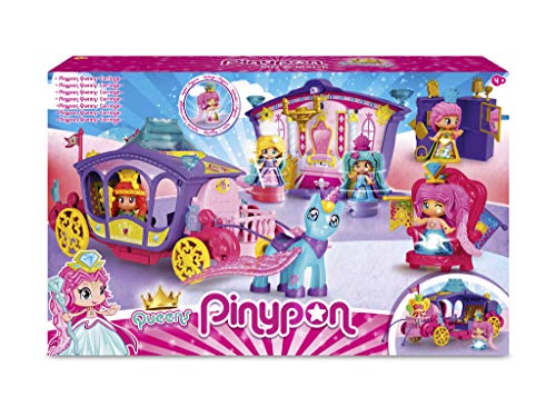 Pinypon Carroza de Reinas con Unicornio (Famosa 700015805) + Reina y Dragón Volador, para niños y niñas a Partir de 4 años, (Famosa 700015547)