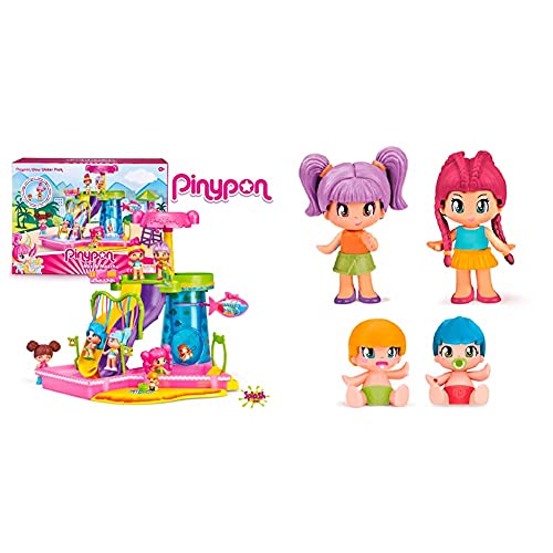 Pinypon Wow Water Park, Parque Acuático (Famosa 700015562) + Pack 4 Figuras New Look, A Partir De 4 Años (Famosa 700015571)