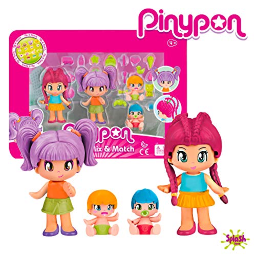 Pinypon Wow Water Park, Parque Acuático (Famosa 700015562) + Pack 4 Figuras New Look, A Partir De 4 Años (Famosa 700015571)