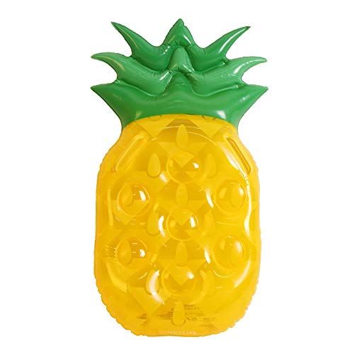 Piscinas Colchonetas Hinchables Inflable gigante piña piscina del anillo del flotador plataforma de baño for el verano de fiesta en la playa Salón Piscina Juguetes ( Color : Yellow , Size : 90x45cm )