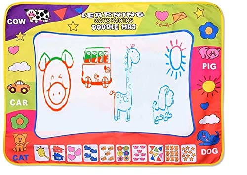 Pizarra Magica Juegos De Agua - Manta Pintar Agua Tapete Magia - Manta Para Pintar Con Agua - Alfombra Para Pintar Infantil - Pizarra Agua Magica - Doodle Alfombra Mágica - Juegos Agua Niños (Animal)